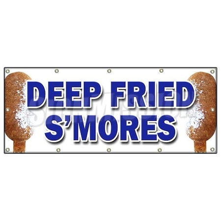 Signmission DEEP FRIED SMORES BANNER SIGN fresh made on a stick sweet snack candy B-120 Deep Fried Smores